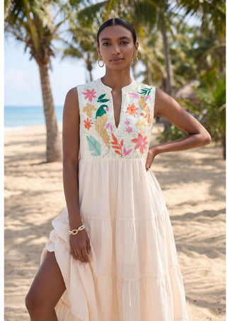 LOLA CASADEMUNT PARROT RUFFLE DRESS