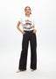 WIDE-LEG COATED-EFFECT JEANS
