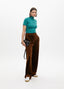 WIDE-LEG VELVET TROUSERS WITH SIDE STRIPE